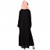 Black Casual abaya with Golden piping at sleeves